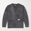Logo-Appliquéd Brushed Cardigan Logo-Appliquéd Brushed Cardigan