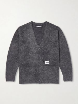 Logo-Appliquéd Brushed Cardigan