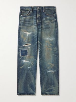 Savage Wide-Leg Distressed Jeans