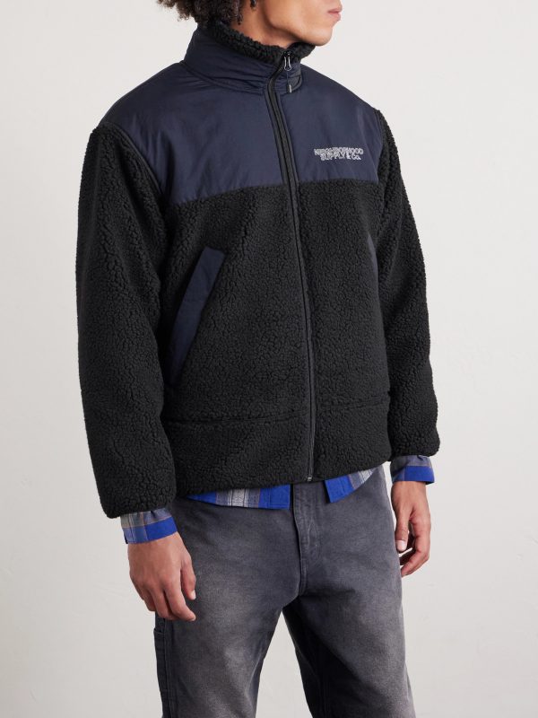 Logo-Embroidered Shell-Trimmed Fleece Jacket - FR