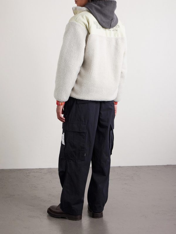 Logo-Embroidered Shell-Trimmed Fleece Jacket - BK Logo-Embroidered Shell-Trimmed Fleece Jacket - BK