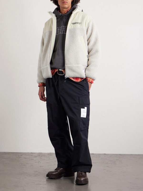 Logo-Embroidered Shell-Trimmed Fleece Jacket - OU Logo-Embroidered Shell-Trimmed Fleece Jacket - OU