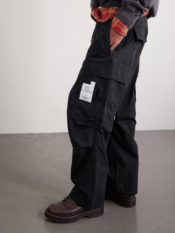Wide-Leg Cotton-Blend Ripstop Drawstring Cargo Trousers - E1 Wide-Leg Cotton-Blend Ripstop Drawstring Cargo Trousers - E1