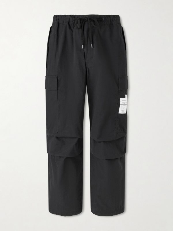 Wide-Leg Cotton-Blend Ripstop Drawstring Cargo Trousers Wide-Leg Cotton-Blend Ripstop Drawstring Cargo Trousers