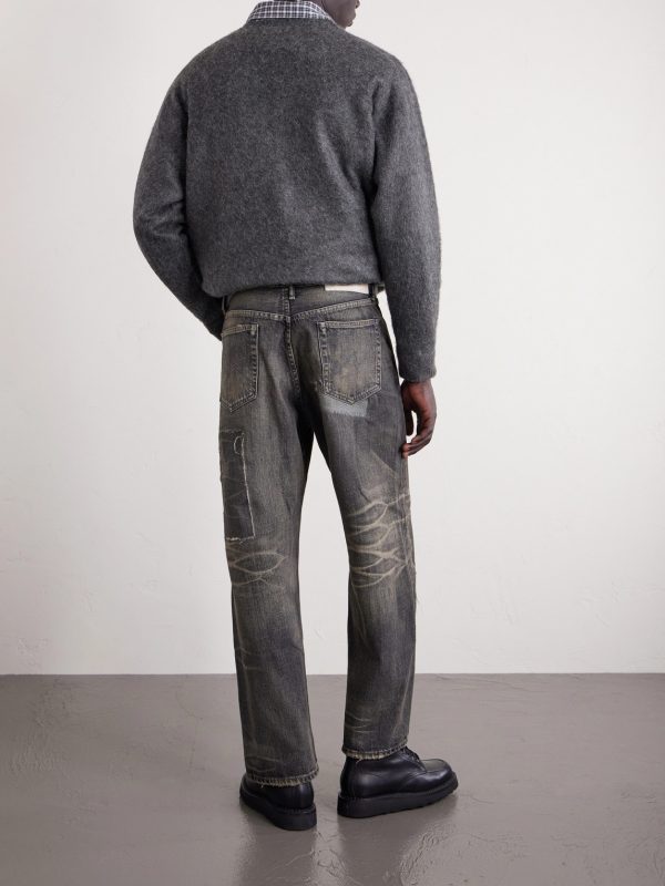 Savage Distressed Wide-Leg Jeans - BK Savage Distressed Wide-Leg Jeans - BK