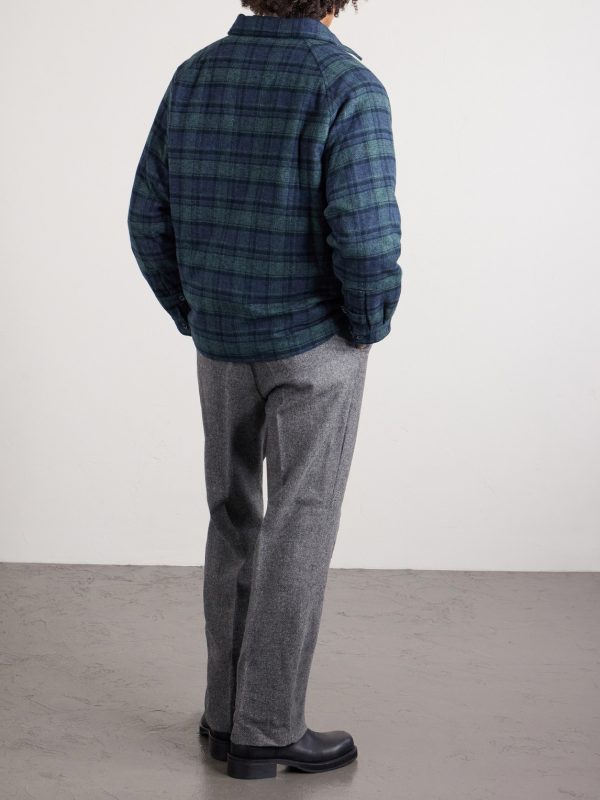 Padded Checked Cotton-Drill Blouson Jacket - BK