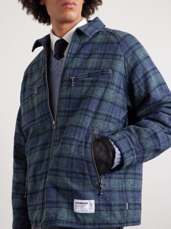 Padded Checked Cotton-Drill Blouson Jacket - CU