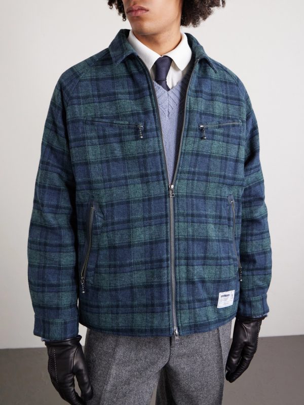 Padded Checked Cotton-Drill Blouson Jacket - FR