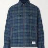 Padded Checked Cotton-Drill Blouson Jacket