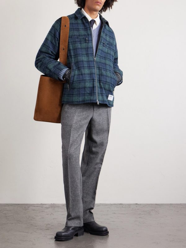 Padded Checked Cotton-Drill Blouson Jacket - OU