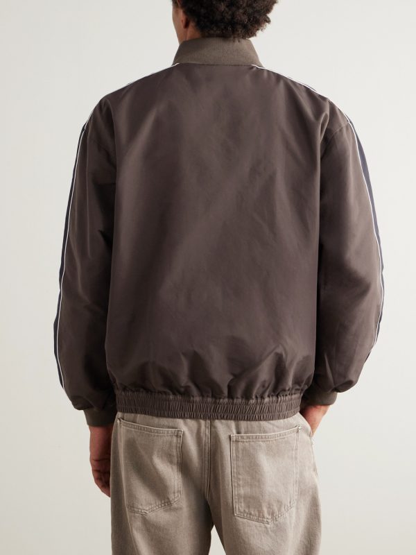 Logo-Embroidered Two-Tone Cotton-Blend Track Jacket - BK Logo-Embroidered Two-Tone Cotton-Blend Track Jacket - BK