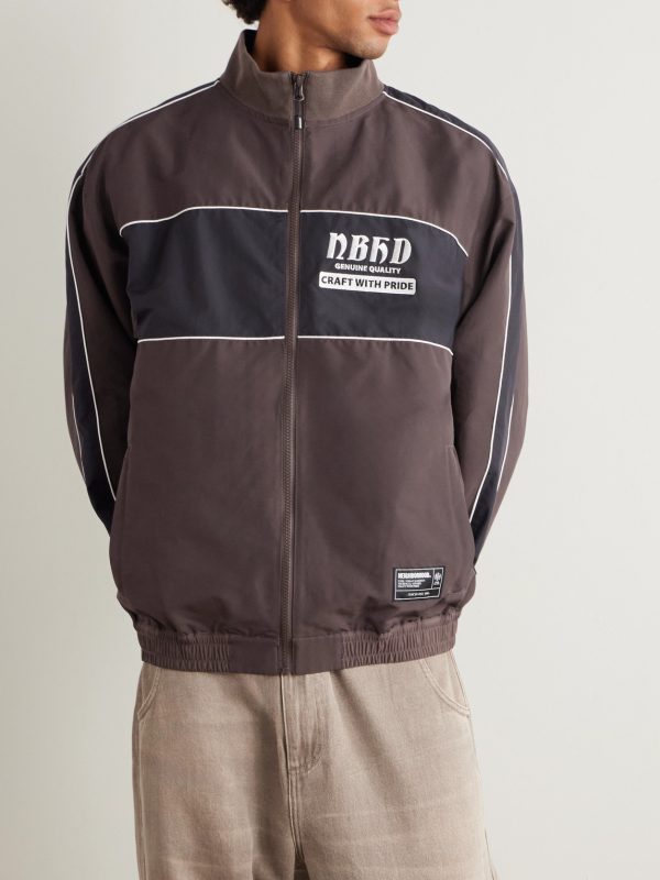 Logo-Embroidered Two-Tone Cotton-Blend Track Jacket - FR Logo-Embroidered Two-Tone Cotton-Blend Track Jacket - FR