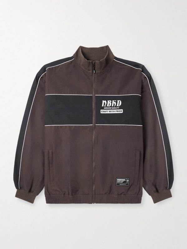 Logo-Embroidered Two-Tone Cotton-Blend Track Jacket Logo-Embroidered Two-Tone Cotton-Blend Track Jacket
