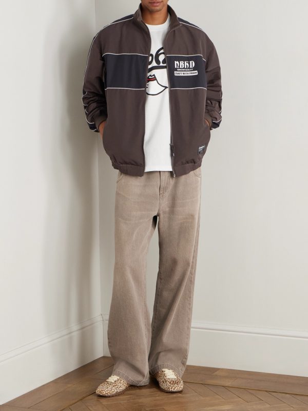 Logo-Embroidered Two-Tone Cotton-Blend Track Jacket - OU Logo-Embroidered Two-Tone Cotton-Blend Track Jacket - OU