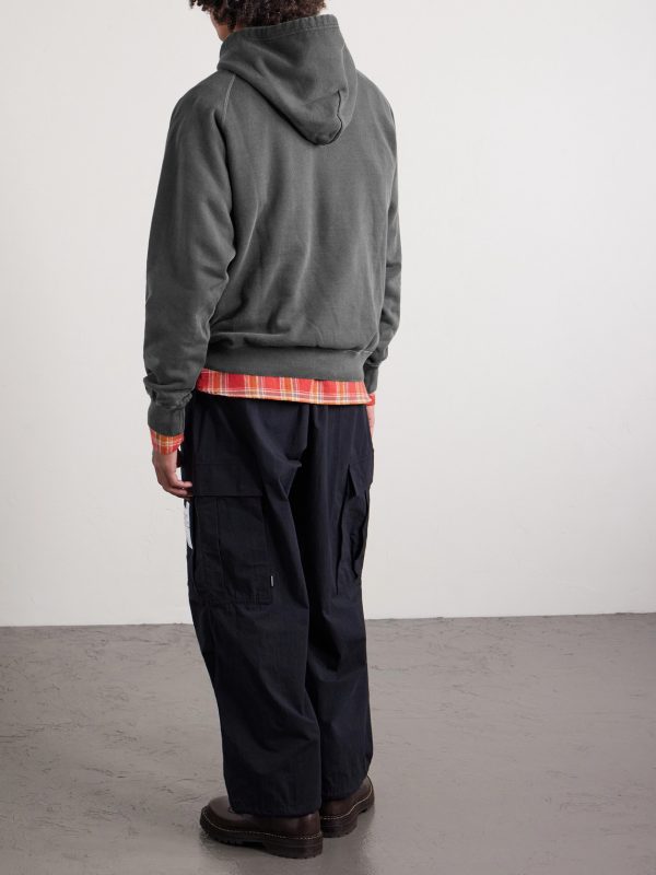 Logo-Embroidered Pigment-Dyed Cotton-Jersey Hoodie - BK Logo-Embroidered Pigment-Dyed Cotton-Jersey Hoodie - BK