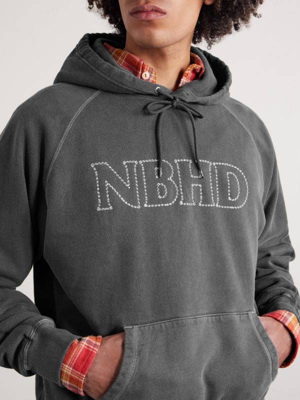 Logo-Embroidered Pigment-Dyed Cotton-Jersey Hoodie - CU Logo-Embroidered Pigment-Dyed Cotton-Jersey Hoodie - CU
