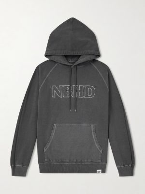 Logo-Embroidered Pigment-Dyed Cotton-Jersey Hoodie Logo-Embroidered Pigment-Dyed Cotton-Jersey Hoodie