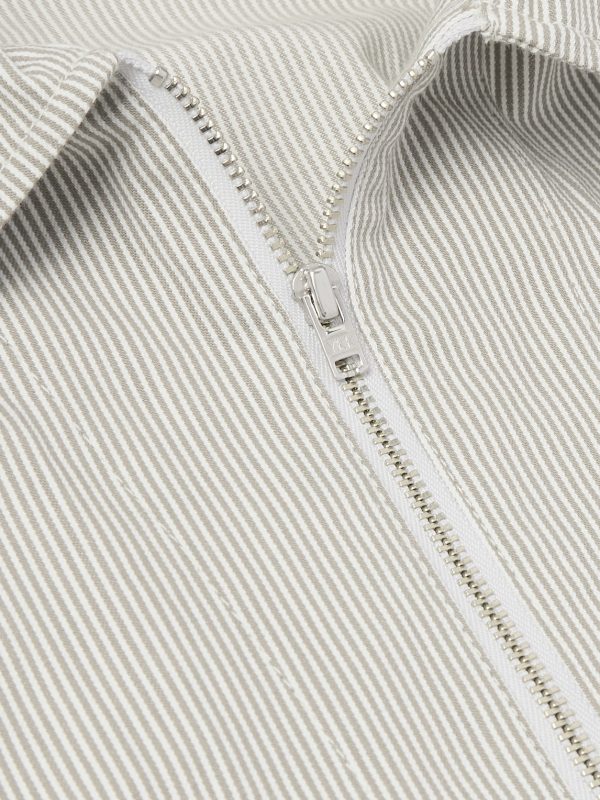 Hickory Striped Cotton Half-Zip Overshirt - CU Hickory Striped Cotton Half-Zip Overshirt - CU