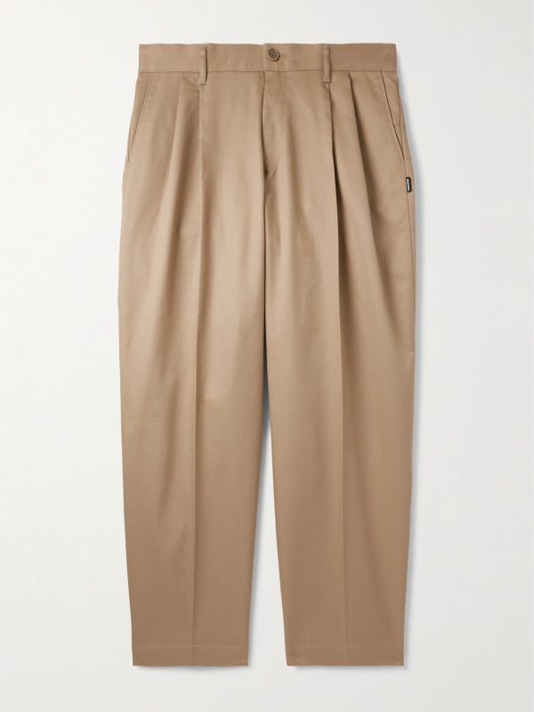 Two Tuck Straight-Leg Cotton-Blend Trousers Two Tuck Straight-Leg Cotton-Blend Trousers