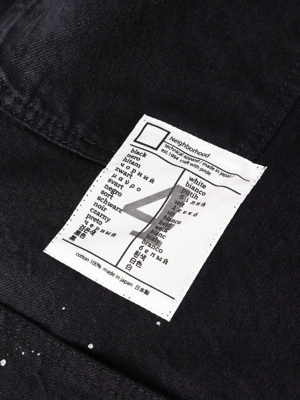 Corduroy-Trimmed Paint-Splattered Denim Jacket - E1 Corduroy-Trimmed Paint-Splattered Denim Jacket - E1