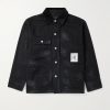 Corduroy-Trimmed Paint-Splattered Denim Jacket Corduroy-Trimmed Paint-Splattered Denim Jacket