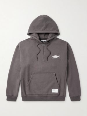 Logo-Print Cotton-Jersey Half-Zip Hoodie Logo-Print Cotton-Jersey Half-Zip Hoodie