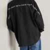 Dolman Logo-Appliquéd Cotton Shirt - BK