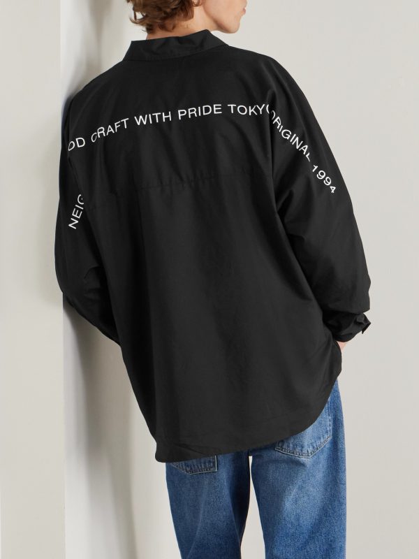 Dolman Logo-Appliquéd Cotton Shirt - BK