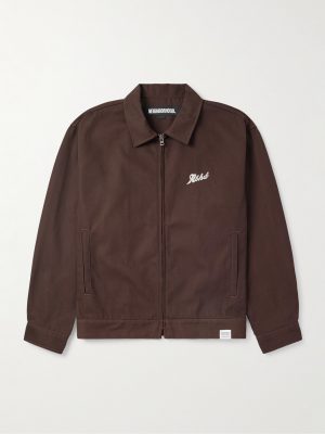 Cropped Logo-Embroidered Twill Jacket Cropped Logo-Embroidered Twill Jacket