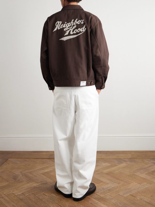 Cropped Logo-Embroidered Twill Jacket - OU Cropped Logo-Embroidered Twill Jacket - OU