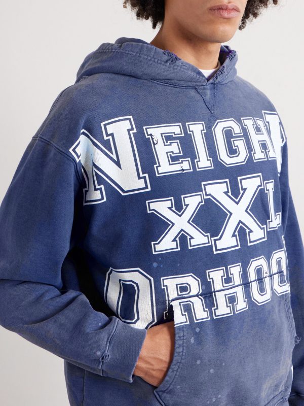 Savage Logo-Print Distressed Cotton-Jersey Hoodie - CU