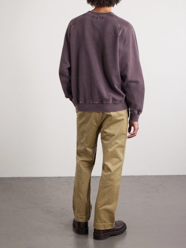 Embroidered Pigment-Dyed Cotton-Jersey Sweatshirt - BK