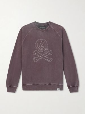 Embroidered Pigment-Dyed Cotton-Jersey Sweatshirt Embroidered Pigment-Dyed Cotton-Jersey Sweatshirt