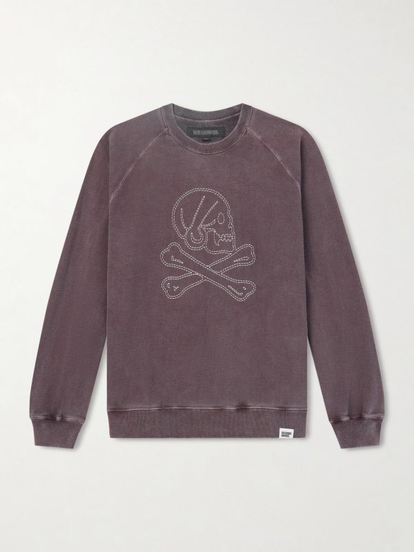 Embroidered Pigment-Dyed Cotton-Jersey Sweatshirt