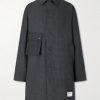 Taffeta-Trimmed Houndstooth Woven Car Coat Taffeta-Trimmed Houndstooth Woven Car Coat