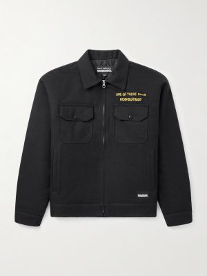 + OOTD Embroidered Cotton and Wool-Blend Twill Jacket + OOTD Embroidered Cotton and Wool-Blend Twill Jacket