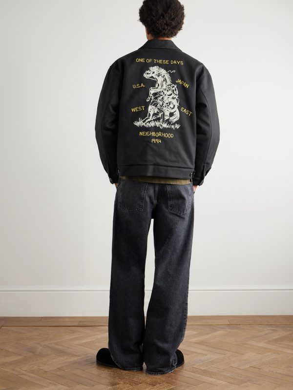 + OOTD Embroidered Cotton and Wool-Blend Twill Jacket - OU