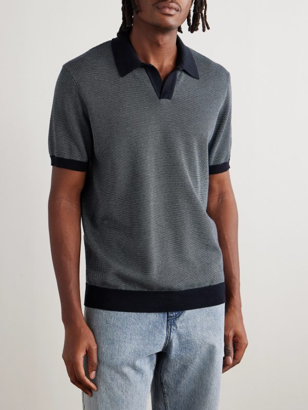 Honeycomb-Knit Organic Cotton Polo Shirt - FR Honeycomb-Knit Organic Cotton Polo Shirt - FR