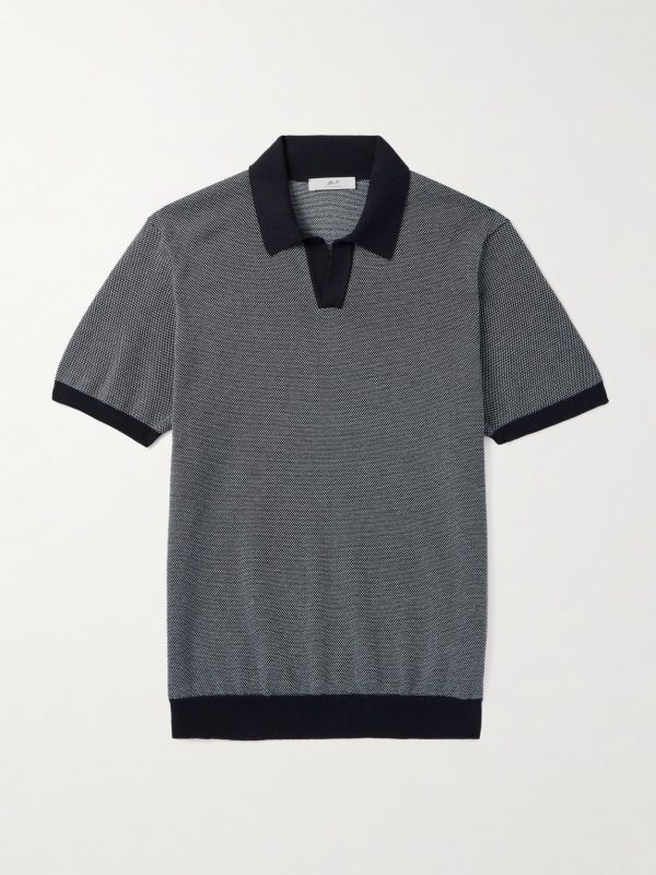 Honeycomb-Knit Organic Cotton Polo Shirt Honeycomb-Knit Organic Cotton Polo Shirt