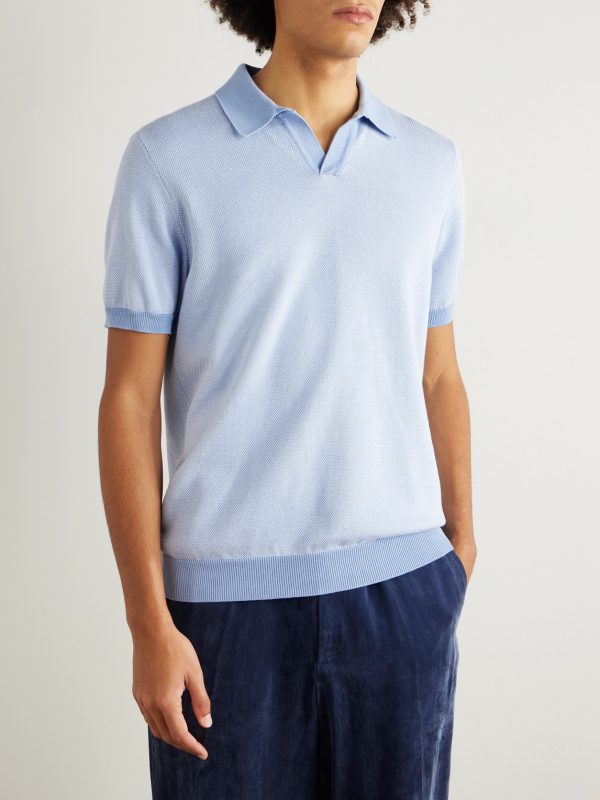 Honeycomb-Knit Organic Cotton Polo Shirt - FR Honeycomb-Knit Organic Cotton Polo Shirt - FR