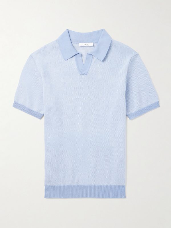 Honeycomb-Knit Organic Cotton Polo Shirt Honeycomb-Knit Organic Cotton Polo Shirt