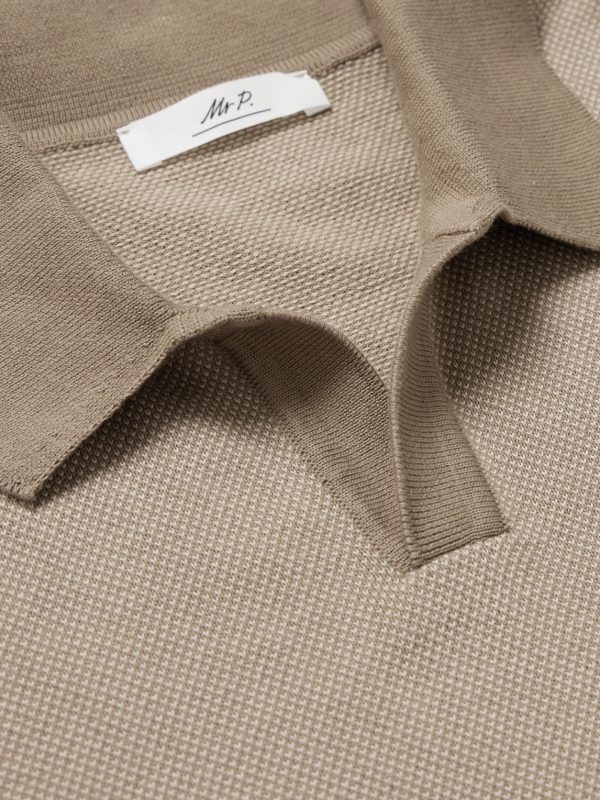 Honeycomb-Knit Organic Cotton Polo Shirt - CU Honeycomb-Knit Organic Cotton Polo Shirt - CU