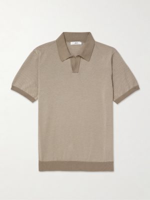 Honeycomb-Knit Organic Cotton Polo Shirt