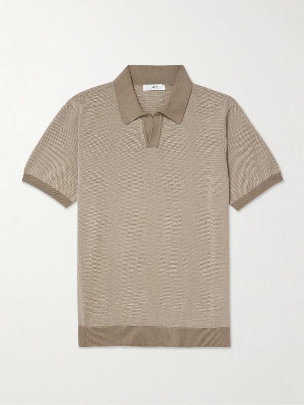 Honeycomb-Knit Organic Cotton Polo Shirt Honeycomb-Knit Organic Cotton Polo Shirt