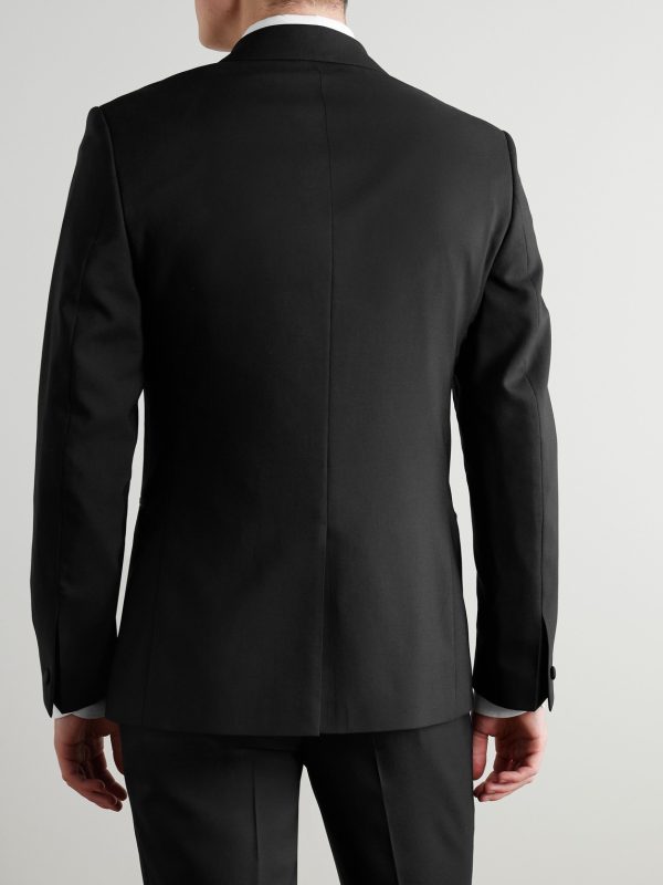 Slim-Fit Satin-Trimmed Wool Tuxedo Jacket - BK Slim-Fit Satin-Trimmed Wool Tuxedo Jacket - BK
