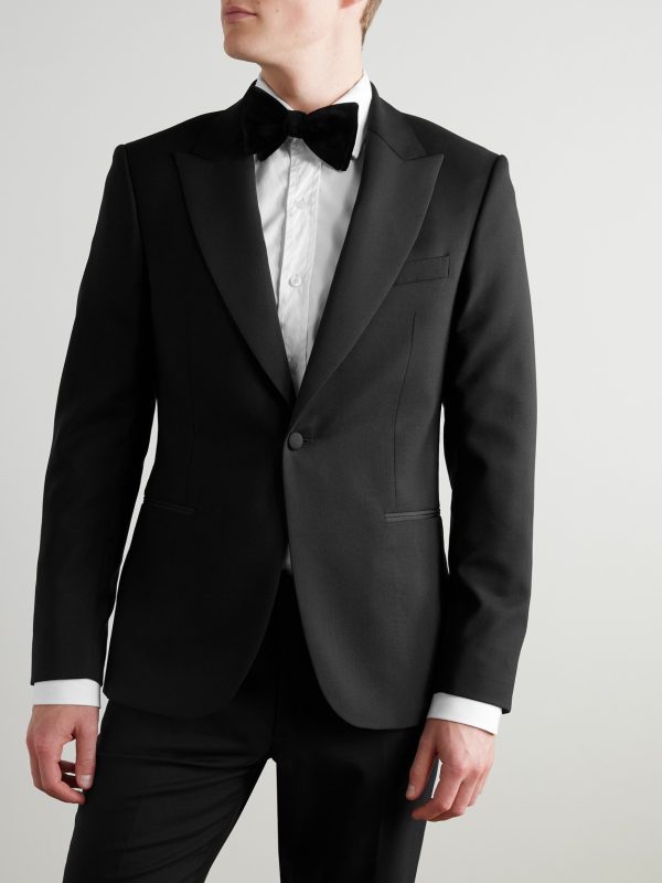 Slim-Fit Satin-Trimmed Wool Tuxedo Jacket - FR Slim-Fit Satin-Trimmed Wool Tuxedo Jacket - FR