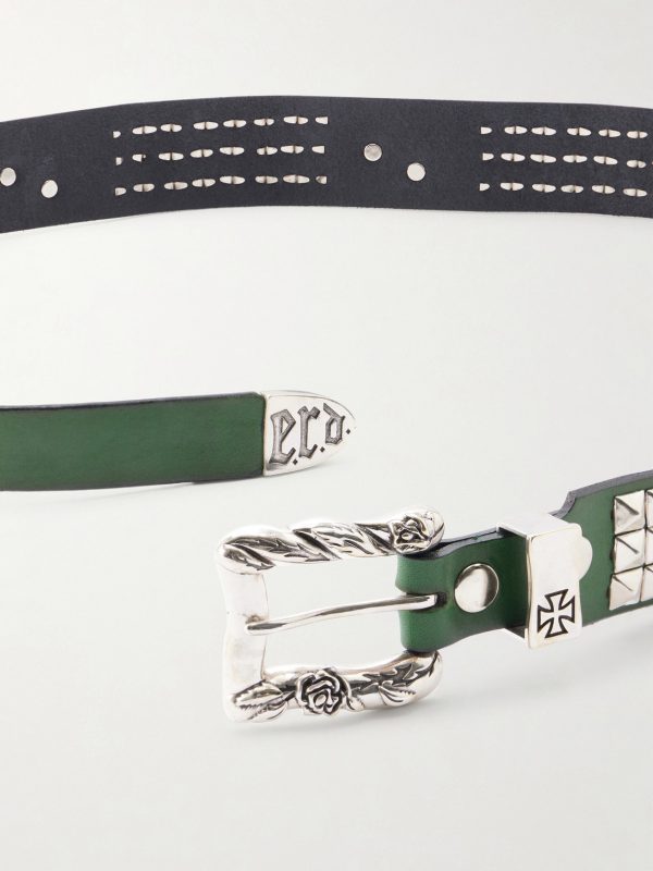 Dog In Restraint 3.5cm Studded Leather Belt - E1