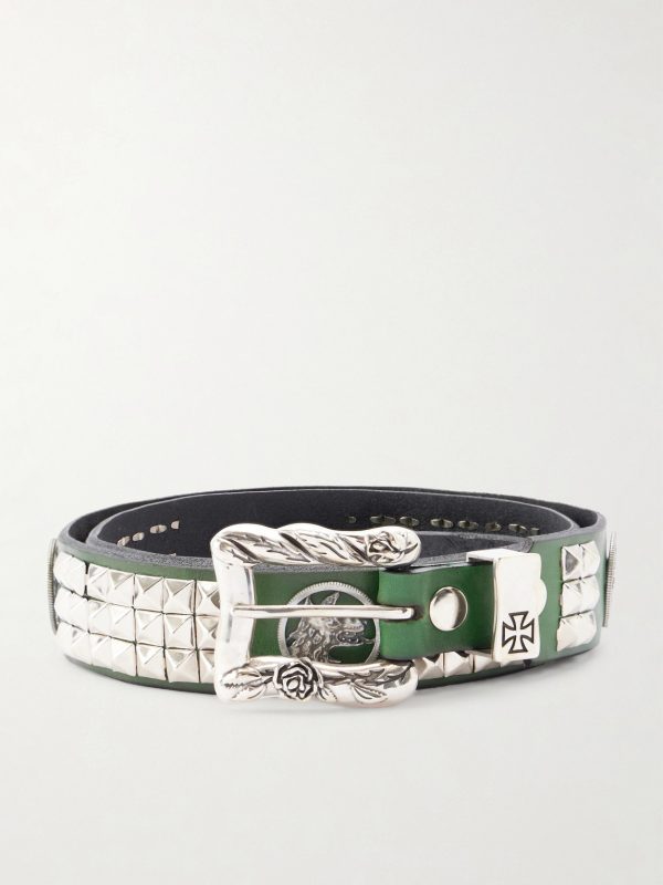 Dog In Restraint 3.5cm Studded Leather Belt