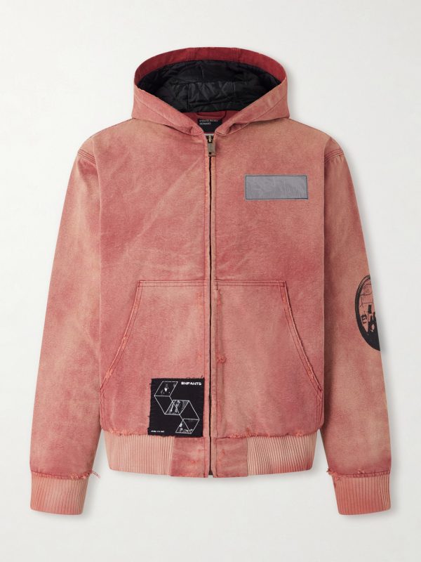 Distressed Cotton-Jersey Zip-Up Hoodie Distressed Cotton-Jersey Zip-Up Hoodie