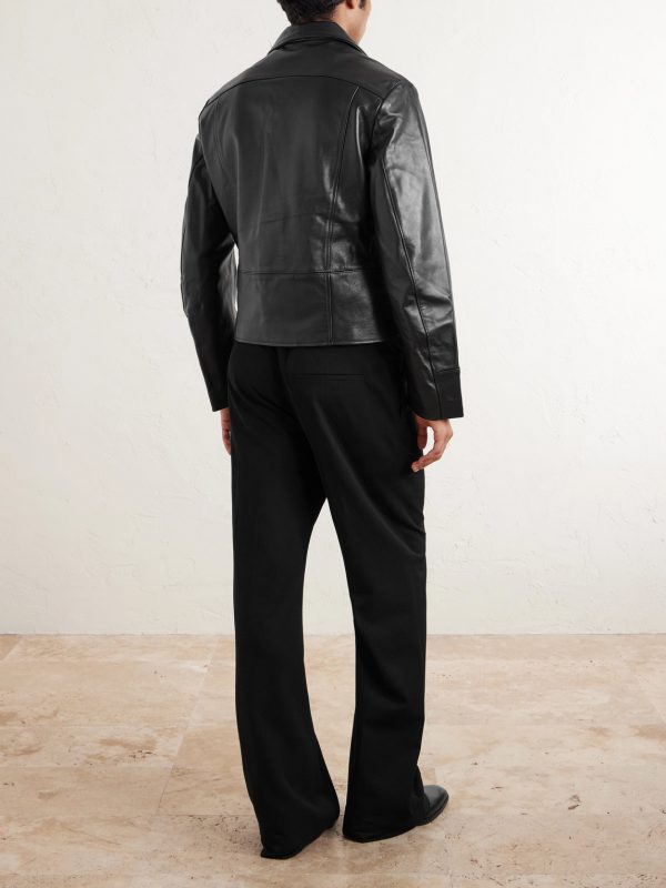 Nick Slim-Fit Panelled Leather Jacket - BK Nick Slim-Fit Panelled Leather Jacket - BK
